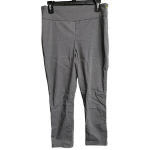 Hilary Radley Womens Pull On Pants Size 6 Blue White Geometric Mid Rise Stretch